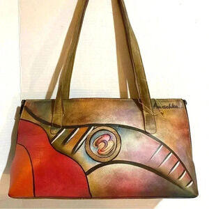 Anuschka hand painted multicolor leather shoulder